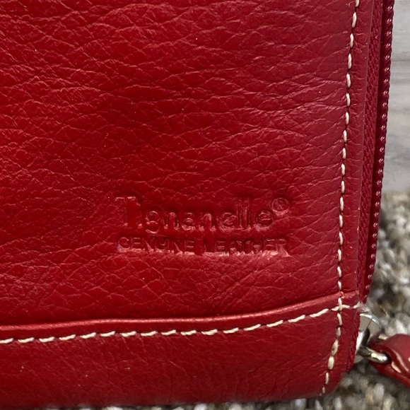 Tignanello Red Leather Zip Around Wallet Large 7.5" x 4.25" - Picture 12 of 12